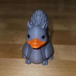 3D Printed Gray Squirrel Duck Figurine Nwot